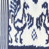 Traditional Blue & White Woven Throw with Fringe | 120×240cm